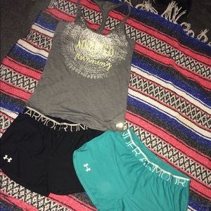 Under armour tank top and shorts